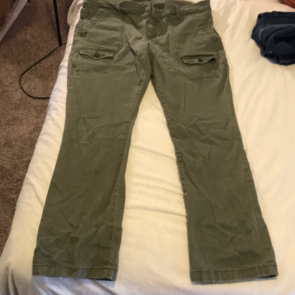 Olive green trouser jeans